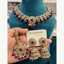 Hira Collections Designer Austrian Stone Pearl Crystal And Beads Necklace Set