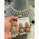 Hira Collections Designer Austrian Stone Pearl Crystal And Beads Necklace Set