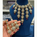 Hira Collections Luxurious Kundan Stone Pearl And Beads Meenakari Choker Necklace Set