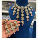 Hira Collections Luxurious Kundan Stone Pearl And Beads Meenakari Choker Necklace Set