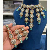 Hira Collections Luxurious Kundan Stone Pearl And Beads Meenakari Choker Necklace Set