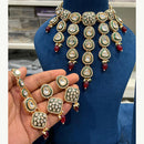 Hira Collections Luxurious Kundan Stone Pearl And Beads Meenakari Choker Necklace Set
