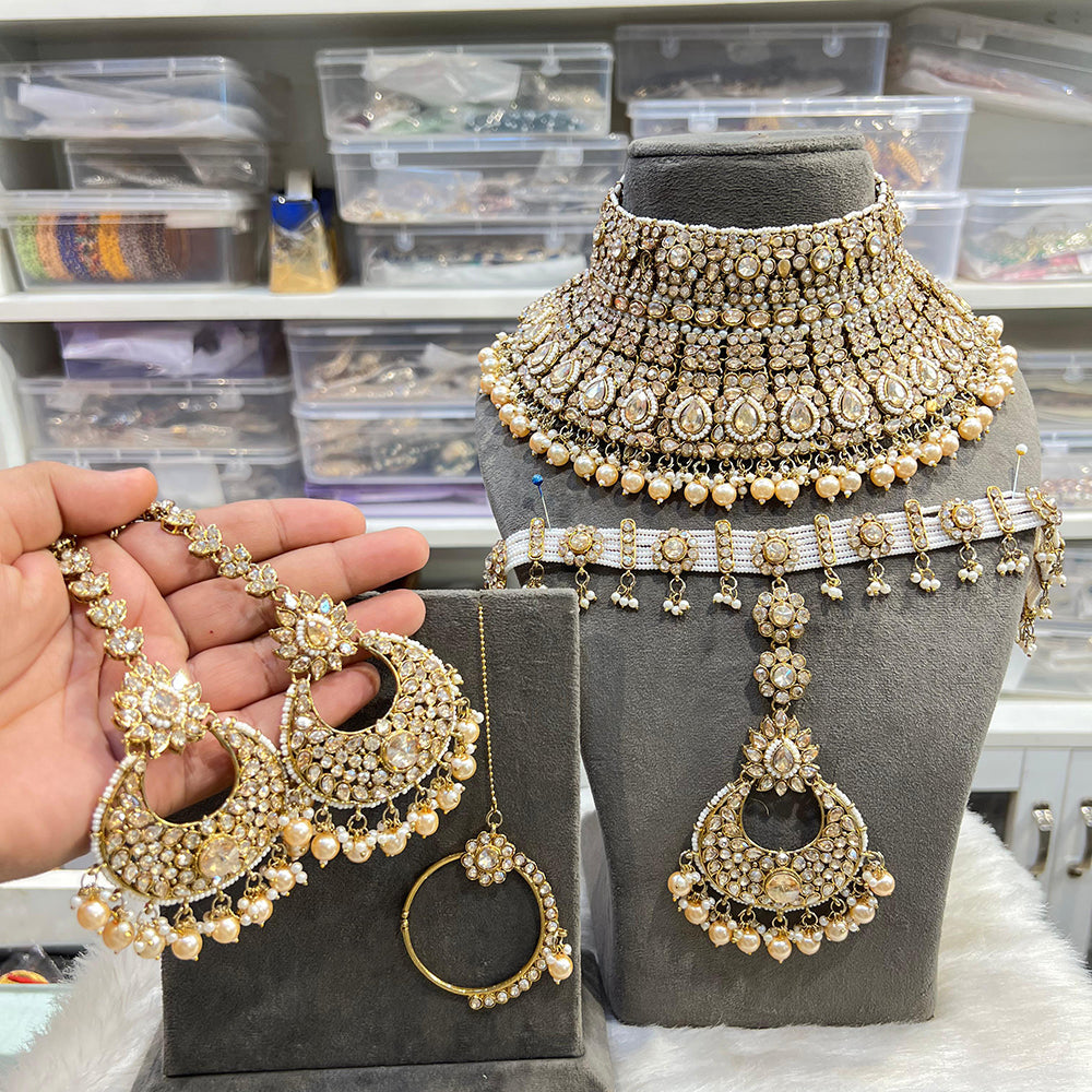 Bridal Necklace Thick Pearl Necklace Heavy Bridal Necklace Set