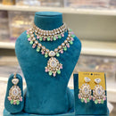 Hira Collections Royal Kundan Stone And Beads Meenakari Choker Necklace Set