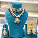 Hira Collections Royal Kundan Stone And Beads Meenakari Choker Necklace Set