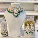 Hira Collections Royal Kundan Stone And Beads Meenakari Choker Necklace Set 