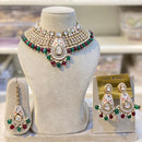 Hira Collections Royal Kundan Stone And Beads Meenakari Choker Necklace Set