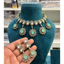 Hira Collections Gorgeous Polki Kundan Festive Choker Necklace Set