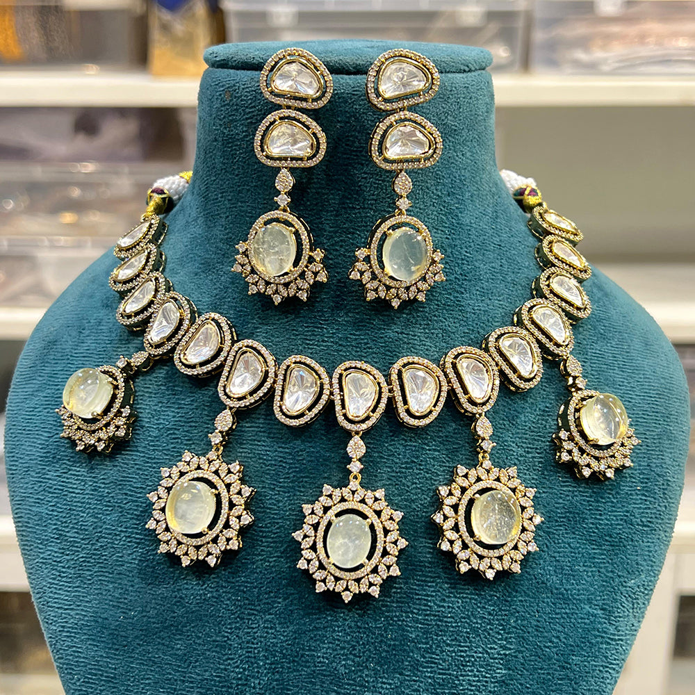 Hira Collections Gorgeous Polki Kundan Festive Choker Necklace Set