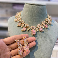 Hira Collections Glamorous Druzy Stone Necklace Set