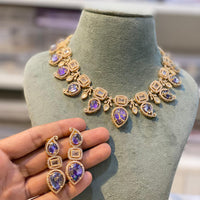 Hira Collections Glamorous Druzy Stone Necklace Set