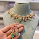 Hira Collections Glamorous Druzy Stone Necklace Set