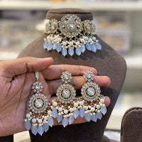Hira Collections Royal Kundan Stone And Beads Designer Choker Necklace Set