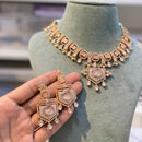 Hira Collections Glamorous Druzy Stone And Kundan Necklace Set