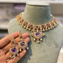 Hira Collections Glamorous Druzy Stone And Kundan Necklace Set