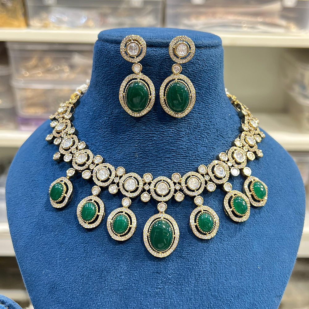 Hira Collections Gorgeous Polki Kundan Festive Necklace Set