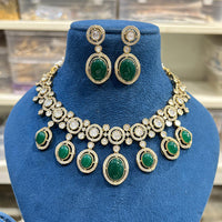 Hira Collections Gorgeous Polki Kundan Festive Necklace Set