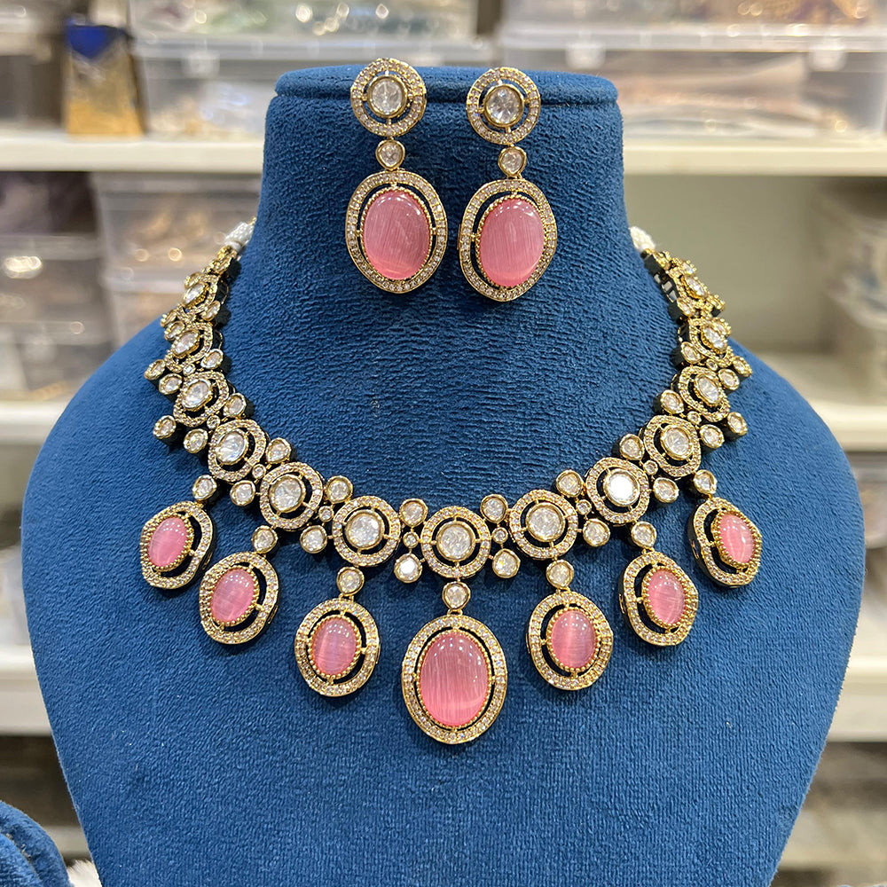 Hira Collections Gorgeous Polki Kundan Festive Necklace Set