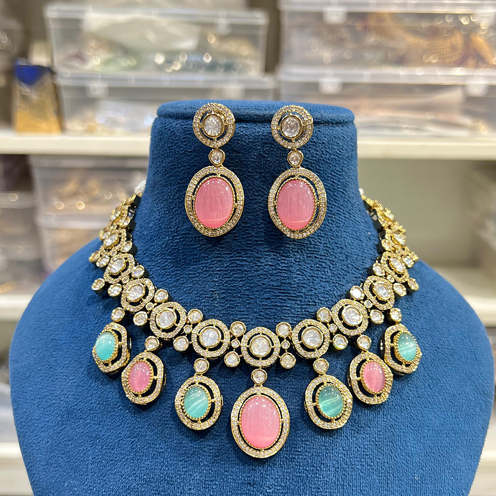 Hira Collections Gorgeous Polki Kundan Festive Necklace Set