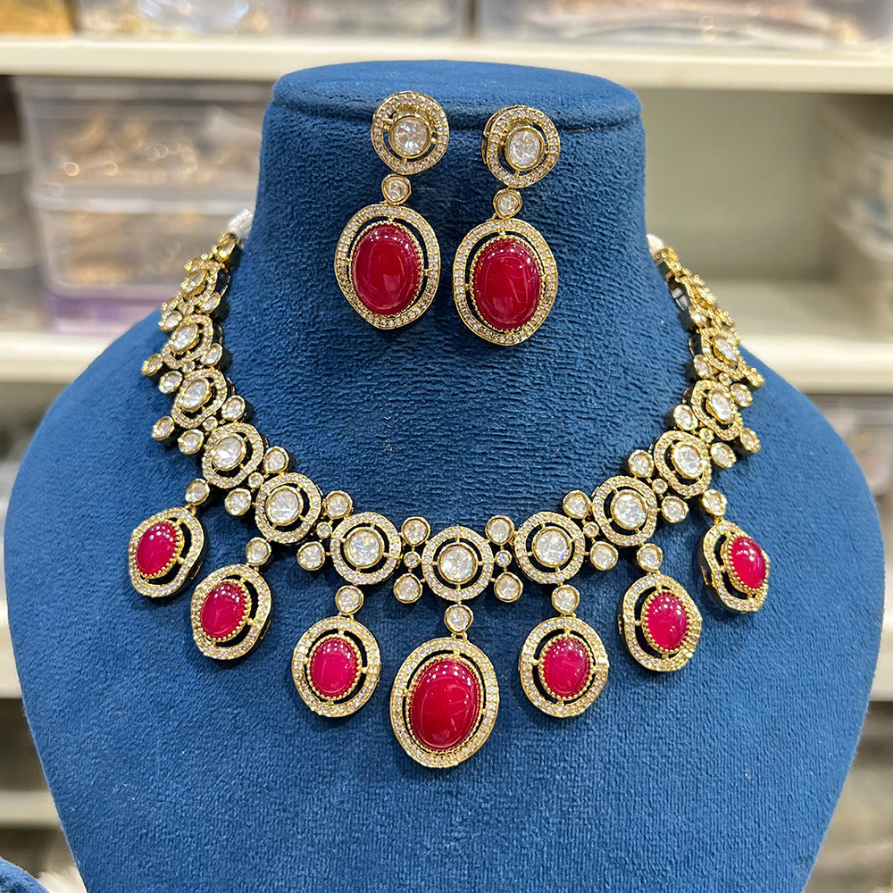 Hira Collections Gorgeous Polki Kundan Festive Necklace Set
