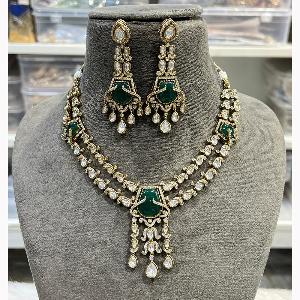 Hira Collections Gorgeous Polki Kundan Festive Necklace Set