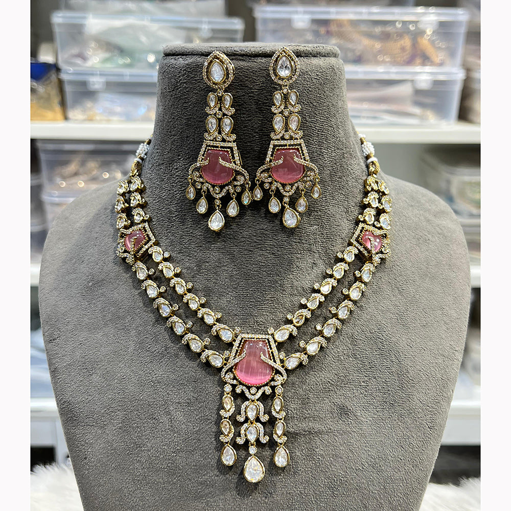 Hira Collections Gorgeous Polki Kundan Festive Necklace Set