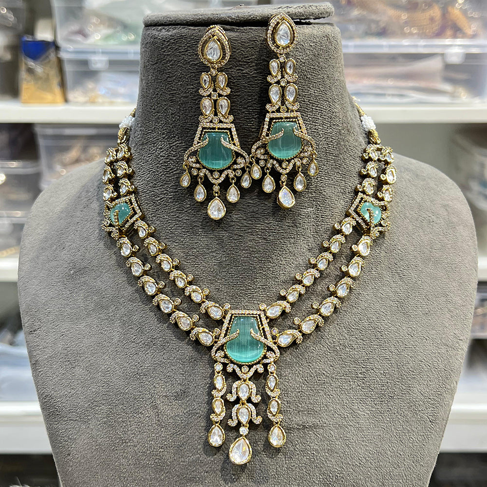 Hira Collections Gorgeous Polki Kundan Festive Necklace Set
