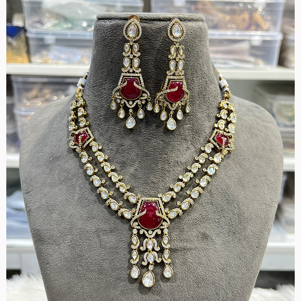 Hira Collections Gorgeous Polki Kundan Festive Necklace Set