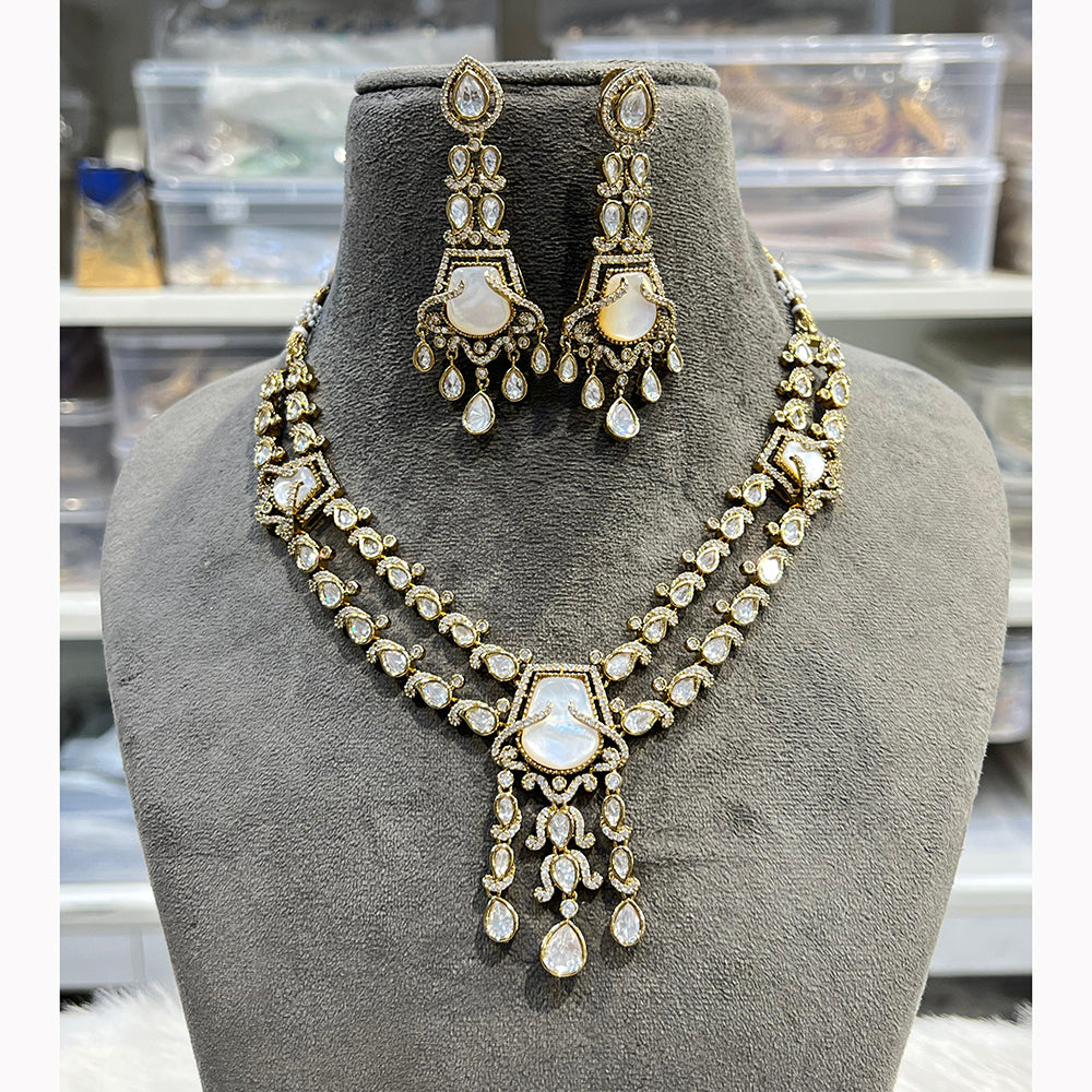Hira Collections Gorgeous Polki Kundan Festive Necklace Set