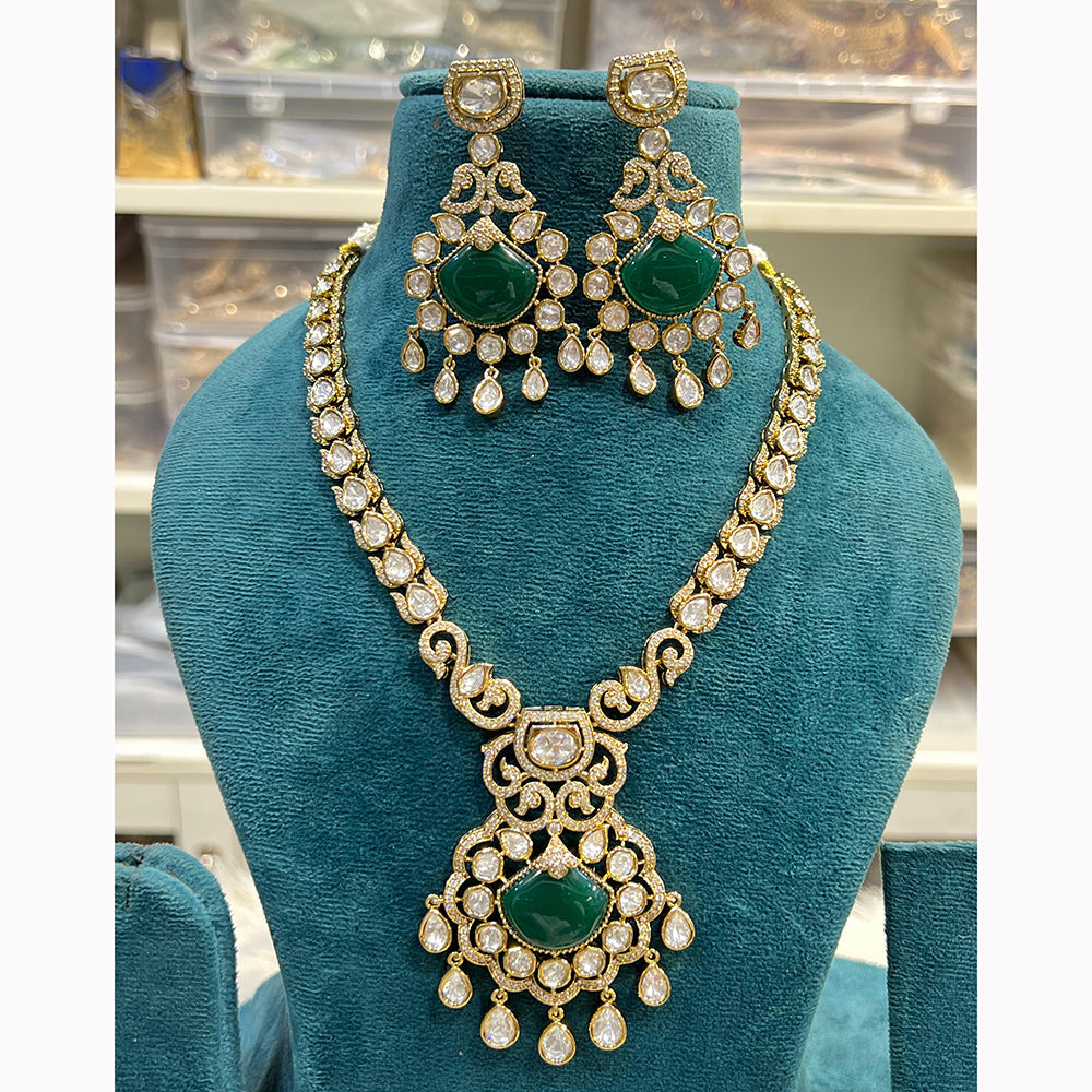 Hira Collections Gorgeous Polki Kundan Festive Necklace Set