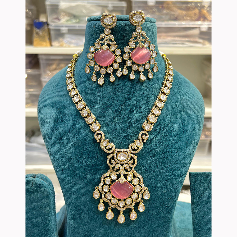 Hira Collections Gorgeous Polki Kundan Festive Necklace Set