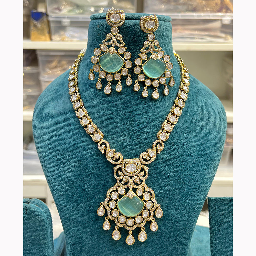 Hira Collections Gorgeous Polki Kundan Festive Necklace Set