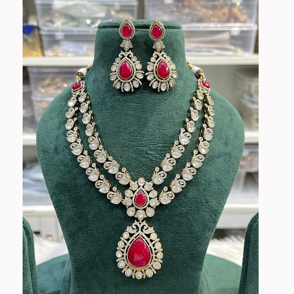 Hira Collections Gorgeous Polki Kundan Festive Necklace Set