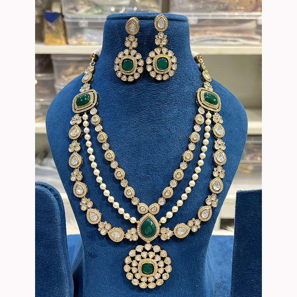 Hira Collections Gorgeous Polki Kundan Festive Necklace Set