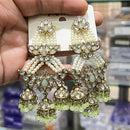 Hira Collections Elegant Kundan Stone And Beads Jhumki Earrings