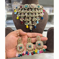 Hira Collections Royal Kundan Stone And Beads Designer Choker Necklace Set