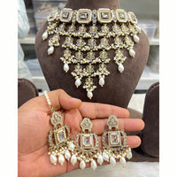 Hira Collections Royal Kundan Stone And Beads Designer Choker Necklace Set