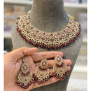 Hira Collections Royal Crystal Stone Beads And Pearl Necklace Set