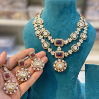 Hira Collections Royal Kundan Stone Designer Necklace Set