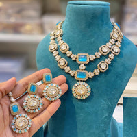 Hira Collections Royal Kundan Stone Designer Necklace Set