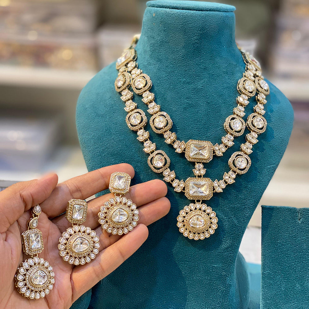 Hira Collections Royal Kundan Stone Designer Necklace Set
