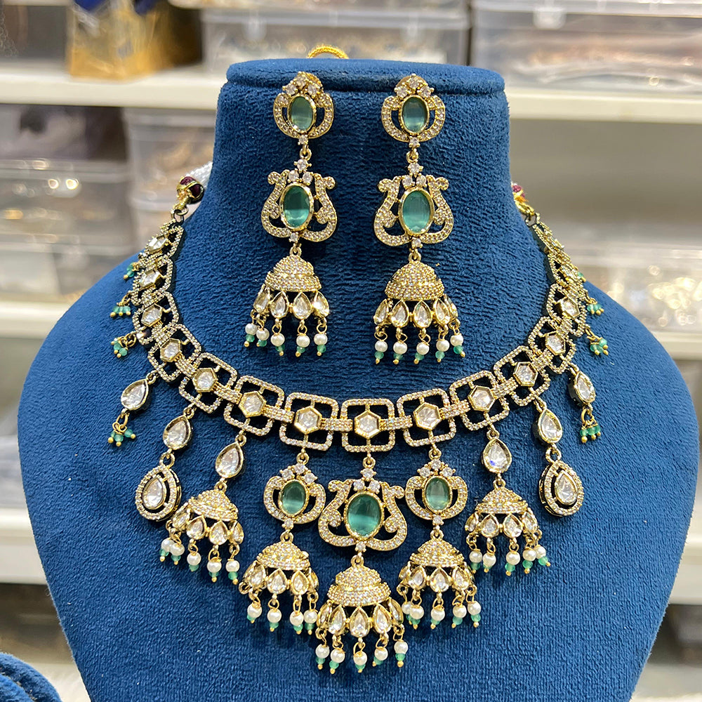 Hira Collection Glamorous Polki Kundan And Pearl Necklace Set