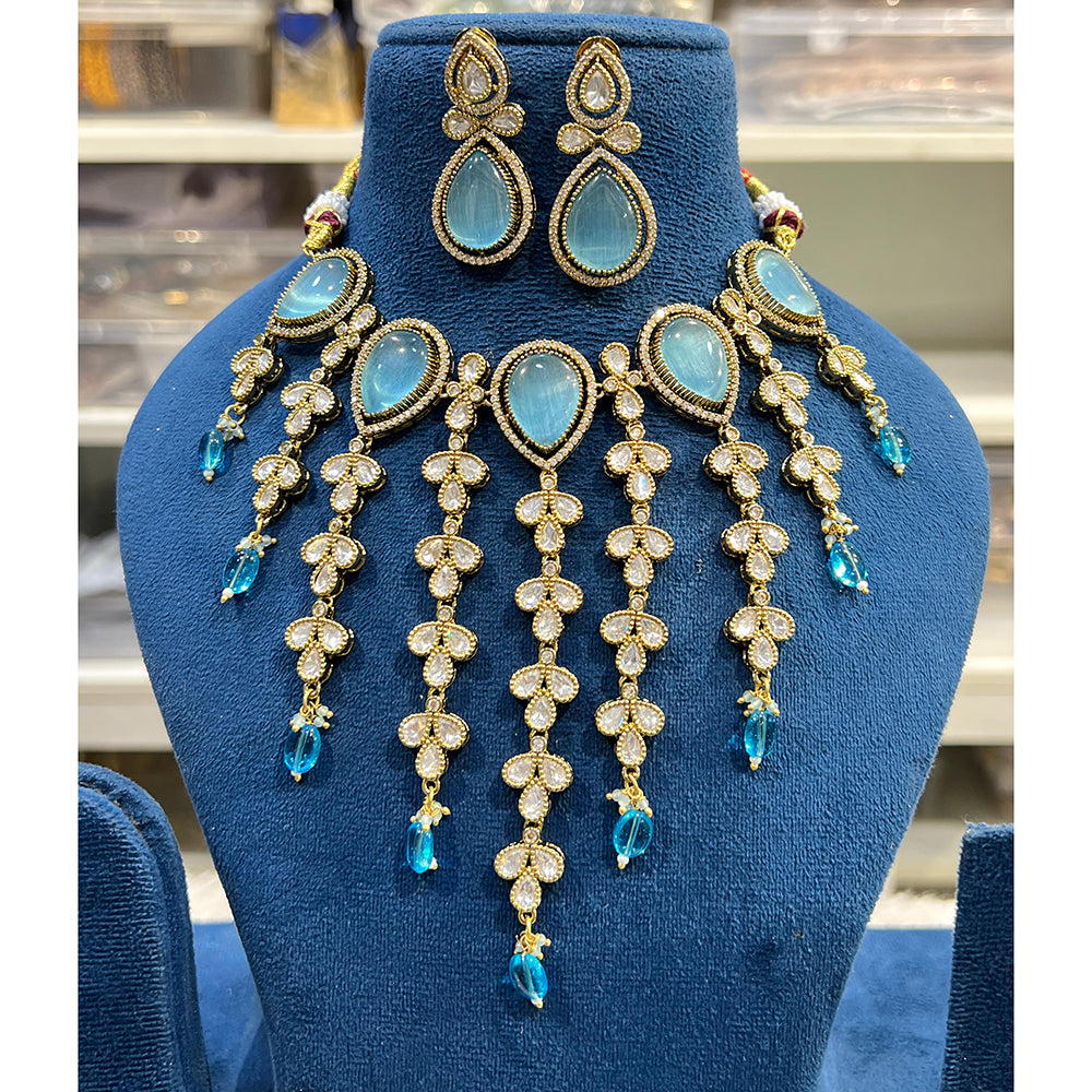 Hira Collections Gorgeous Polki Kundan Festive Choker Necklace Set