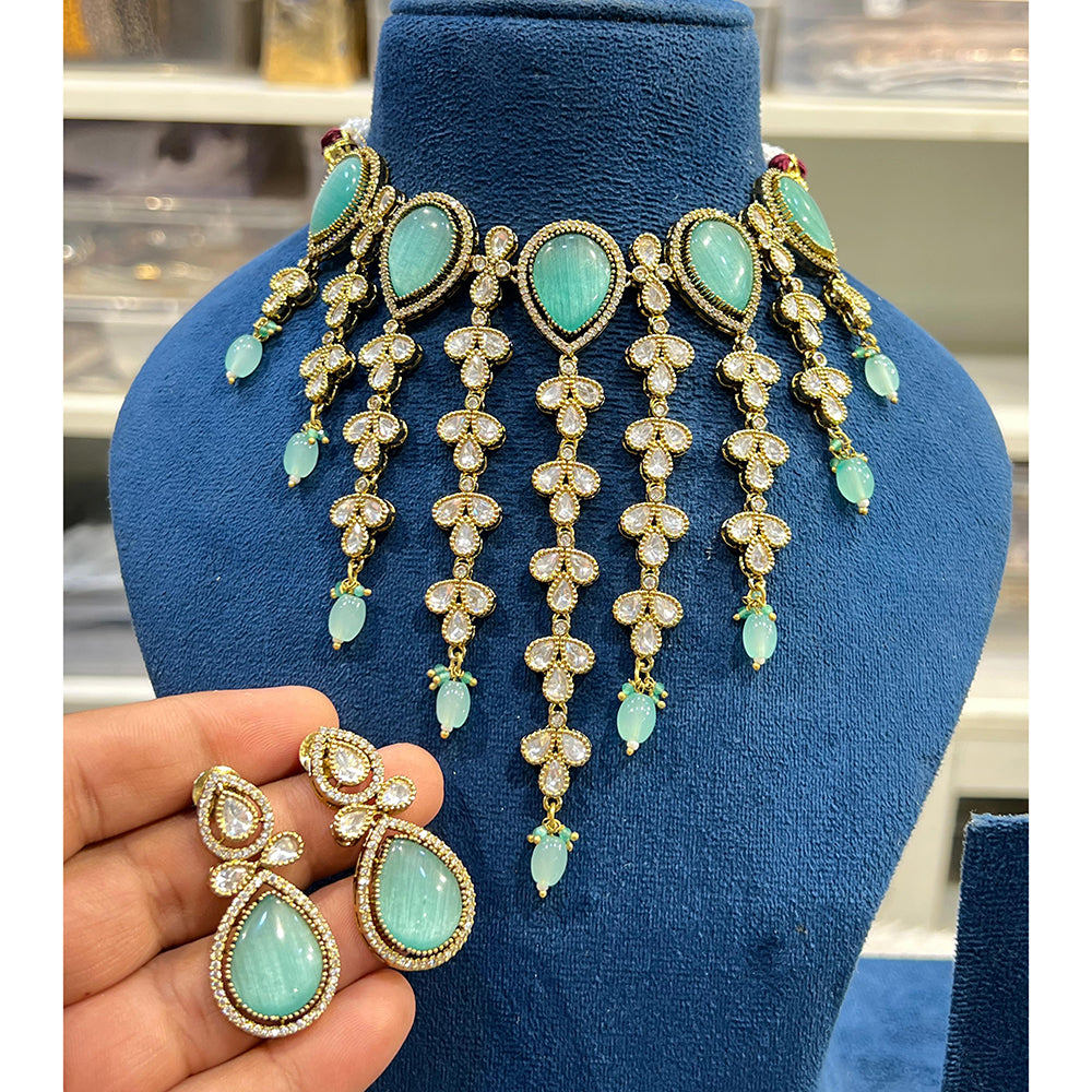Hira Collections Gorgeous Polki Kundan Festive Choker Necklace Set