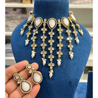 Hira Collections Gorgeous Polki Kundan Festive Choker Necklace Set