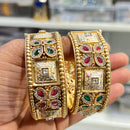 Hira Collections Royal Pota Stone And Meenakari Openable Bangles Set