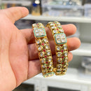 Hira Collections Royal Crystal And Pota Stone Bangles Set