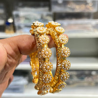Hira Collections Elegant Pearl Bangles Set