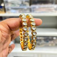 Hira Collections Elegant Kundan Stone Bangles Set