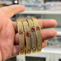 Hira Collections Royal Pota Stone Bangles Set